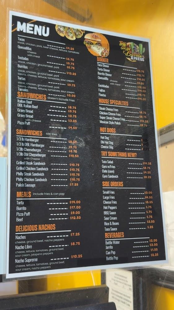 The Gran Burrito Xpress Menu image 1